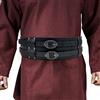 HiiFeuer Wide Vichingo Cintura, Medievale Fax Leather Armatura Cavaliere Cintura, LARP Halloween Costume（Nero）