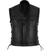 Beokeuioe Gilet in pelle da motociclista, da uomo, in ecopelle, per motociclisti, rocker e moto, con lacci, per moto, squadra, punk, in pelle sintetica, B nero, M