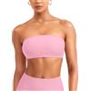 ZAAYO - Reggiseno a fascia senza spalline da donna, bustier senza ferretto, top a tubino senza spalline, senza cuciture, con strisce antiscivolo in silicone, Colore: rosa., XS