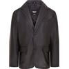 Infinity Leather Uomo 2 Bottoni Blazer in Pelle Nera Giacca in Pelle Morbida e Sartoriale Cappotto