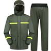 Beokeuioe Tuta antipioggia per uomo e donna, pesante, abbigliamento da lavoro, impermeabile, impermeabile (giacca + pantaloni), set con cappuccio antivento, giacca antipioggia in gomma piena