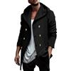 Beokeuioe Giacche da mezza stagione leggere Cardigan Lungo Primavera Cappotto da uomo Cardigan Giacca con Cappuccio Giacca da Uomo Casual Elegante Giacca a vento Maglione Doppio Petto Trench, Nero ,