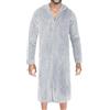 Beokeuioe Accappatoio con cerniera, da uomo e da donna, con chiusura lampo, ispessimento, flanella, vestaglia morbida, lunga, per autunno/inverno