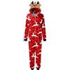 Beokeuioe Pagliaccetto di Natale Onesie per Famiglie Accogliente con Cappuccio e Chiusura Lampo Pigiama di Natale Completo da Donna e Uomo Jumpsuit di Natale per Coppie Completo da Casa, S