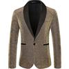 Beokeuioe Giacca da uomo, slim fit, casual, con paillette, smoking, alla moda, per feste, baveri, blazer con brillantini, per il tempo libero, giacca smoking