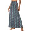 EXCHIC Donna Comodo Elastico Vita Alta Maxi Gonna Boho Flared A-Linea Lungo Yoga Gonne (M, 17)