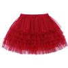 CAMILIFE Gonna Tutu a Strati Principessa Corta Mini per Bambine e Ragazze - Tutù Danza Classica Con Elastico in Vita - Costume Accessorio Basic - Bordeaux Taglia del Produttore 120
