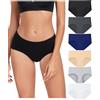 wirarpa Mutande Donna Cotone Vita Media Comode Slip Elasticizzato Intimo di Base Pacco da 6