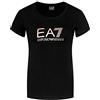 Emporio Armani T-Shirt Donna EA7 8NTT63 TJ12Z, T-shirt Collo Rotondo, Manica Corta, Nero/logo oro rosa, M