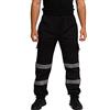 LABEL APPAREL Pantaloni da jogging da uomo, ad alta visibilità, da lavoro, Nero , M