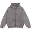 Dynict Felpe con cappuccio da uomo con zip tinta unita hip-hop Y2K oversize lavaggio Old Craft Basic felpe con cappuccio pesante casual fit felpa, Grigio, Small