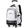 Flyself Zaino Scuola Trolley per Bambini e Ragazzi 9-16 Anni, Zainetto con Carrello Removibile e 6 Ruote, Maniglia Telescopica, Leggero e Impermeabile, Ideale per Scuola Elementare e Media, Viaggi