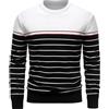 UUAISSO Maglione da Uomo Girocollo a Righe Coordinato con i Colori Felpe Pullover Lavorato a Maglia per Casual