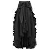 Beokeuioe Gonna in pizzo asimmetrica nera vittoriana gotica da donna gotica steampunk gonna medievale maxi gonna vintage punk gonna lunga rinascimentale per cosplay costume da festa, A2 nero., S