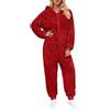Genérico Pigiama in peluche tuta tipo Onesie morbido e confortevole abbigliamento da domir lungo un colore con cappuccio pigiama in peluche tuta invernale per donna calda e imbottita