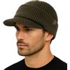 TOP-EX PolarWool™ - Berretto con visiera in 50% lana merino, unisex, con fodera in pile, con visiera termica invernale da golf, per la stagione fredda, M-XXL