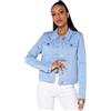 Nina Carter J212 - Giacca da donna in jeans slim-fit - Giacca colorata per le mezze stagioni con colletto Kent e tasche - Giacca per primavera e estate in tessuto elasticizzato, XL