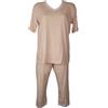RAGNO Pigiama Donna Mezza Manica Pantalone Pinocchietto Elastico in Vita Cotone Estivo Articolo DC21NE JS CO PGS Scollo V, 028F Fantasia Confetto, 44