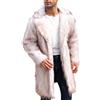 Beokeuioe Cappotto di pelliccia sintetica di peluche invernale da uomo cappotto lungo caldo cappotto di pelliccia lunga giacca a maniche lunghe risvolto finta pelliccia cardigan giacca invernale da