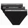 EMPORIO ARMANI Confezione da 3 Slip da Uomo, Nero/Nero/Nero, S
