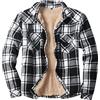 Beokeuioe Camicia invernale da uomo, in flanella, fodera in pile, fodera protettiva, per taglialegna, per l'inverno, calda giacca softshell, A2 nero., 3XL
