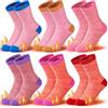 GENTABY Calzini spessi per ragazze calze invernali termiche calze da trekking calde per 3-14 anni bambino bambina barca cosy regalo calze 6 paia, 6 colori, 35-38