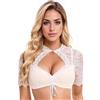 XFSRG Camicetta Dirndl Donna Bolero Corto con Pizzo Blusa Oktoberfest Blusa Dirndl Pizzo Camicetta Tradizionale Bavarese Top Tirolese Donna per Feste e Carnevale (XL)