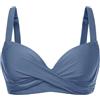 Aqua Eve Top bikini da donna con ferretto, reggiseno bikini push-up imbottito con dettaglio incrociato sul davanti, costume da bagno 2026, Grigio e blu, M
