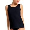 Liabel Confezione da 3 Canottiere Donna Caldo Cotone 100% - Canotta Intima Spalla Larga Elegante con Finiture in Raso Elasticizzato(Nero,XL)