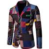 Beokeuioe Blazer - Tuta da sposa da uomo, per affari, social danza, feste, jacquard, smoking, homme slim fit, blazer, stampa floreale, hippie prom
