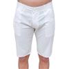 Evoga Pantaloni Corti Uomo in Lino Confort Bianco Casual Shorts Bermuda Chino (52)