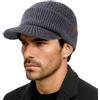 TOP-EX PolarWool - Berretto con visiera in 100% lana merino, unisex, con fodera in pile, con visiera termica invernale da golf, per la stagione fredda, M-XXL, Grigio, XL/XXL