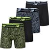 New Balance Performance - Boxer da Uomo da 15,2 cm Senza Patta, Confezione da 4, Medium