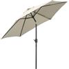 Ombrellone da Giardino Ø2.7x2.35 m Palo Ø38 mm in Alluminio Inclinabile Bianco