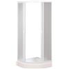 Box Doccia Semicircolare 80x80 cm 2 Ante Scorrevoli in Acrilico 2,2 mm H185 cm Dorini Bianco