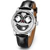 OBLVLO Joker da uomo Design creativo Orologio da polso meccanico con quadrante grande Joker Orologio sportivo di design impermeabile in pelle JK