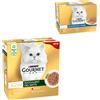Gourmet 96 x 85 g Gourmet Gold + 24 x 85 g Gourmet Gold Mousse e Paté Umido per gatto gratis! - Straccetti: Pollo, Pesce di mare, Manzo, Salmone
