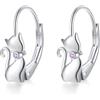 YAFEINI Orecchini a Forma di gatto Orecchini a Cerchio in Argento Sterling 925 con Gatto Gioielli per Gatti per Donne e Ragazze (Orecchini gatto viola)