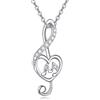 VONALA Collana musicale in argento Sterling 925 con ciondolo a forma di cuore con note musicali e zirconia cubica, regalo per donne e ragazze, 23.2mm x 9.3mm, Argento sterling, Zirconie sintetico