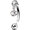 OUFER 16G Eyebrow Piercing Jewelry Titanio G23 Filettato Interno Orecchino Conch Trasparente CZ Rook Earring Helix Anellino Per Le Donne 6/8 mm
