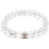 BERGERLIN Bracciale in cristallo di rocca - Bracciale con perle in pietra naturale autentica e perla in argento sterling 925