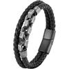 PVUVTNAHW Locomotiva da Uomo Punk Rock Catena da Bicicletta Bracciale in Pelle Accessorio for Mountain Bike in Acciaio Inossidabile for Uomo(19cm,L1036)