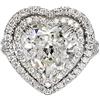 ASFKIPMF Anello di fidanzamento in argento Sterling con diamante finto a forma di cuore o moissanite aureola con pietre laterali, anello di promessa nuziale CZ cuore diamante zirconia cubica anello di
