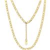 Bandmax Figaro Collana Uomo Catenina Argento, 4 mm Catena Collana Uomo Acciaio, Catenina Uomo Lunghezza da 71 cm, Placcato Oro 18K Gioielli Uomo Donna