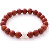 BERGERLIN Braccialetto in pietra naturale autentica con perla in argento sterling 925 e perle in pietra naturale da 8 mm - Con certificato di autenticità