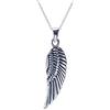 Silverly Collana con Ali d'Angelo in Argento 925 per Donna | Ciondolo in Argento Sterling con Piuma Testurizzata su Catena a Maglie