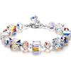 Unified Jewellery Aurora Borealis, braccialetto da donna con cristalli iridescenti, catena regolabile, gioiello alla moda scintillante regalo per lei 577