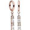 Purelei Orecchini Powder, Orecchini con pendente da donna in acciaio inossidabile, Cerchi piccoli con pietre preziose, Diametro 14 mm, Regalo per donna (Oro rosa)