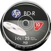 HP BD-R 6x Blu-ray Discs, 25GB - 10 Disc Cake Box (Blu-ray)