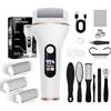 YADOBIG Pedicure Elettrico Electric Foot Grinder, 3 Rulli Sostituibili, 2 Velocità Regolabili, Type-C Ricarica, IPX5 Impermeabile, LCD Display, Kit 10-in-1 Accessori per Cura Piedi Talloni Screpolati Calli